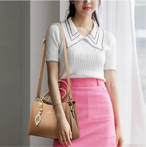 Bolsa Feminina de Couro Legítimo Safira SF214