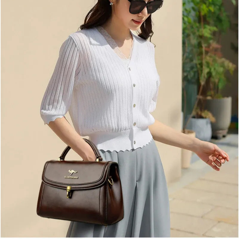 Bolsa Feminina de Couro Legítimo Safira SF728
