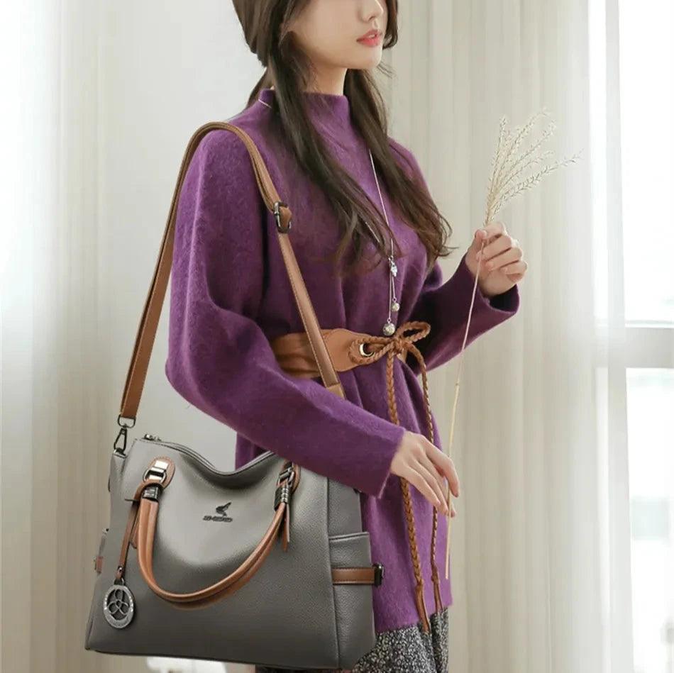 Bolsa Feminina de Couro Legítimo Safira SF731