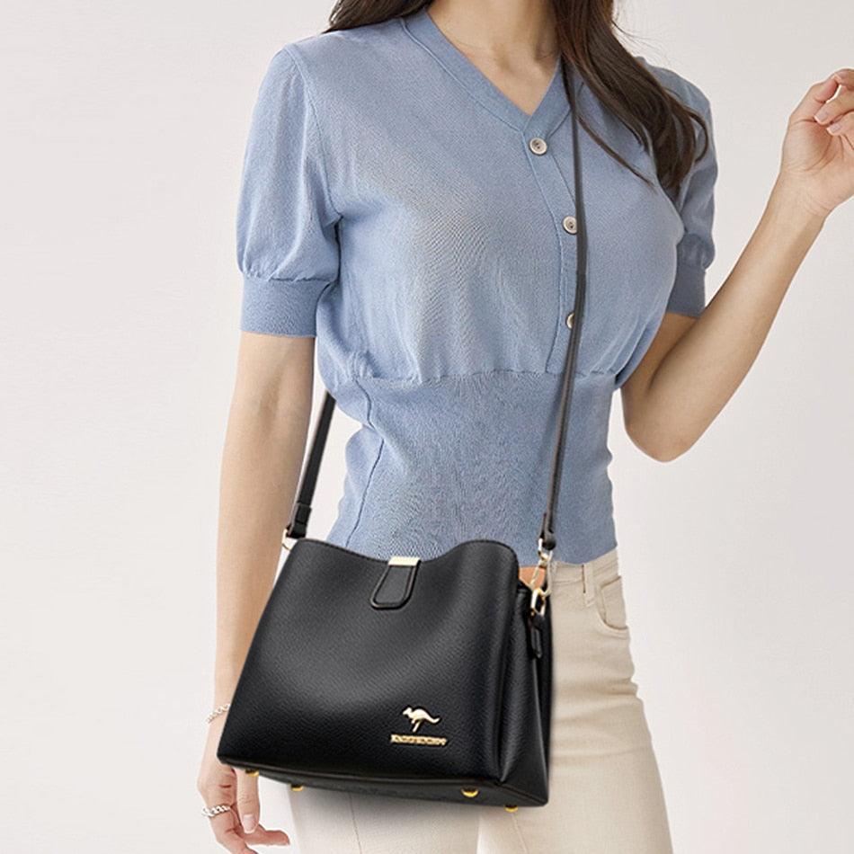Bolsa Feminina de Couro Legítimo Safira SF729