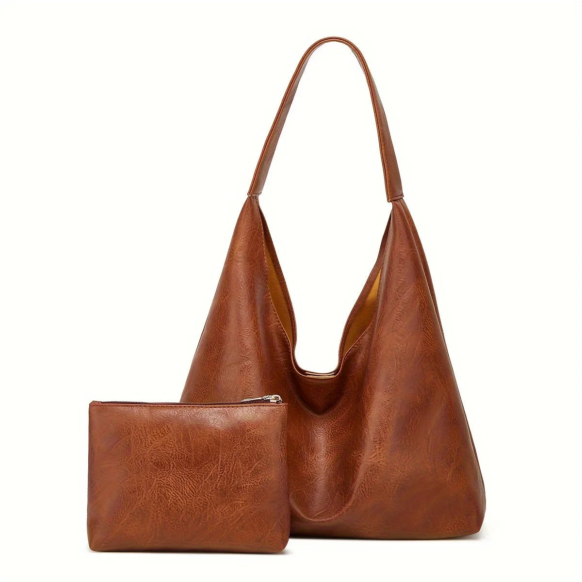 Bolsa em Couro Legítimo Tipo Carteiro + Carteira em Couro -Safira SF222