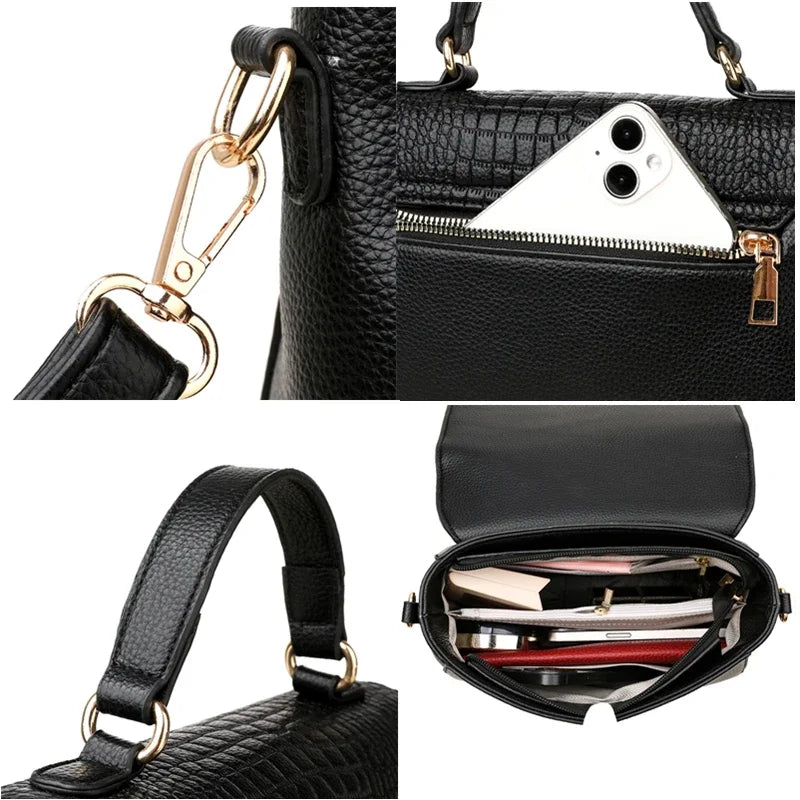 Bolsa Feminina de Couro Legítimo Safira SF431