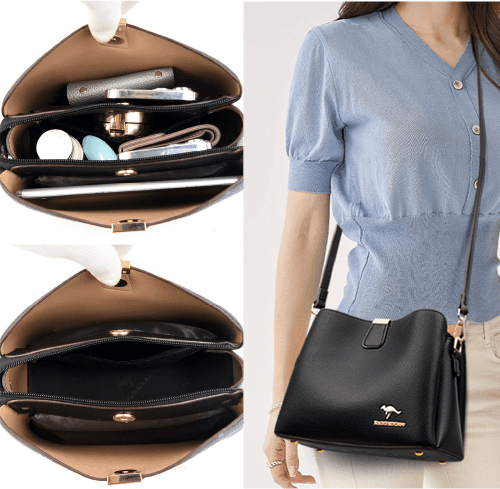 Bolsa Feminina de Couro Legítimo Safira SF729