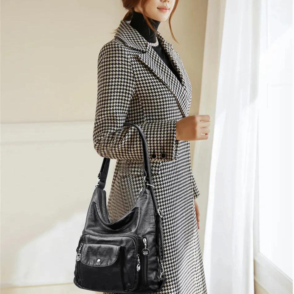 Bolsa Feminina de Couro Legítimo Safira SF482