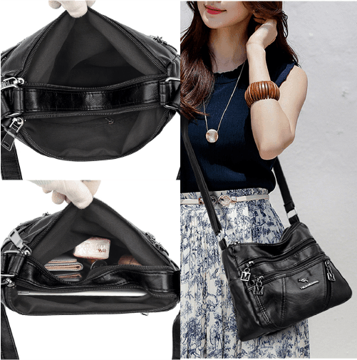 Bolsa Feminina de Couro Legítimo Safira SF664