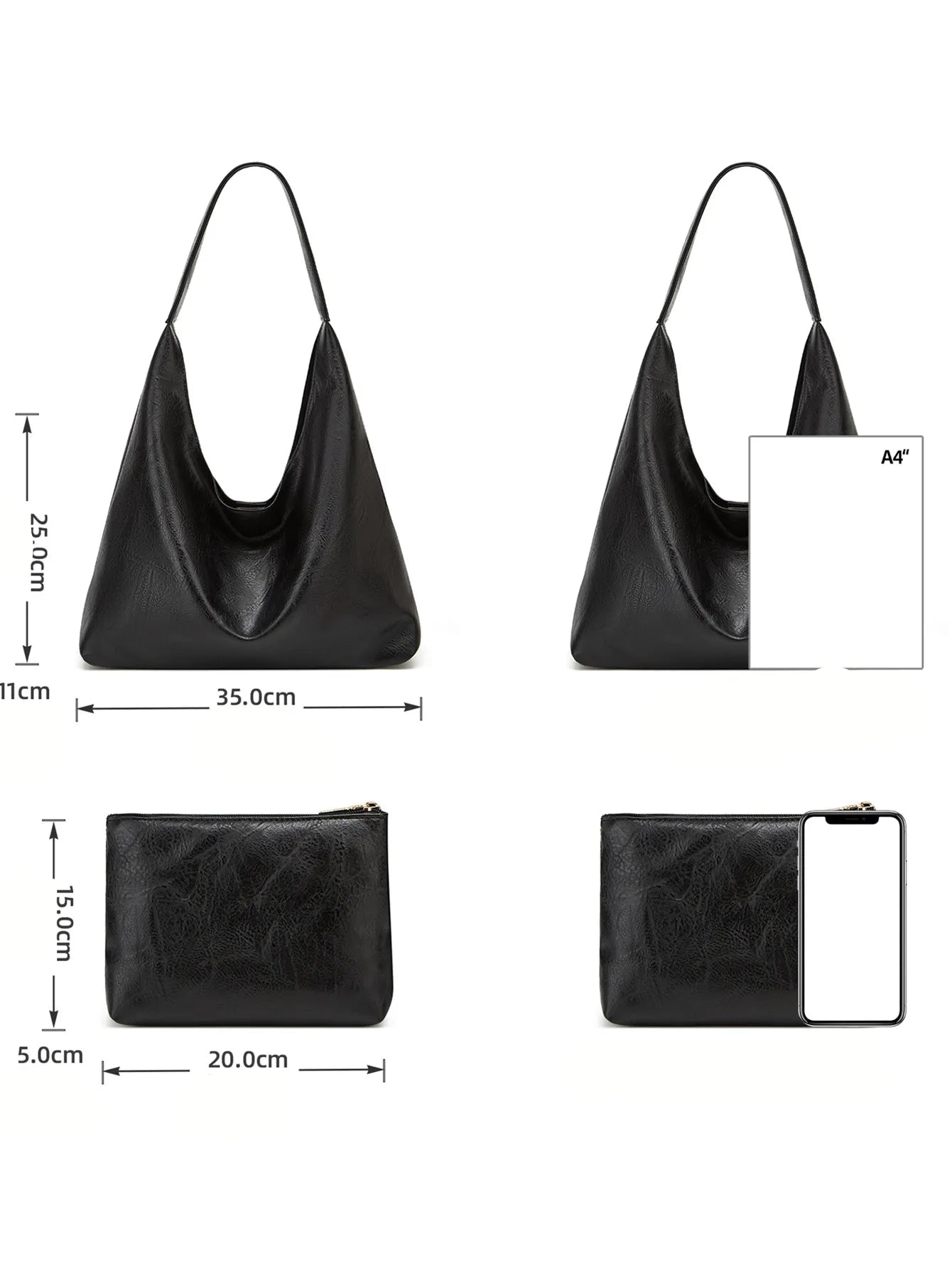 Bolsa em Couro Legítimo Tipo Carteiro + Carteira em Couro -Safira SF222