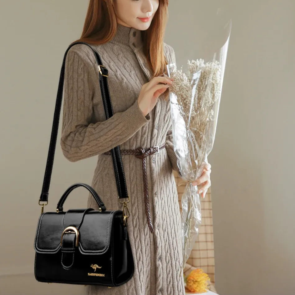 Bolsa Feminina de Couro Legítimo Safira SF417