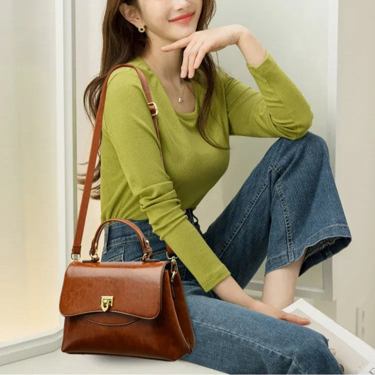 Bolsa Feminina de Couro Legítimo Safira SF884