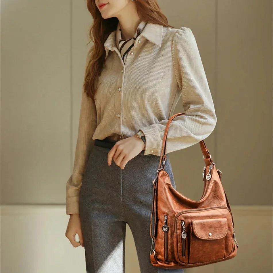 Bolsa Feminina de Couro Legítimo Safira SF482