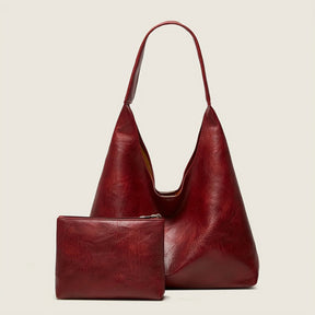 Bolsa em Couro Legítimo Tipo Carteiro + Carteira em Couro -Safira SF222
