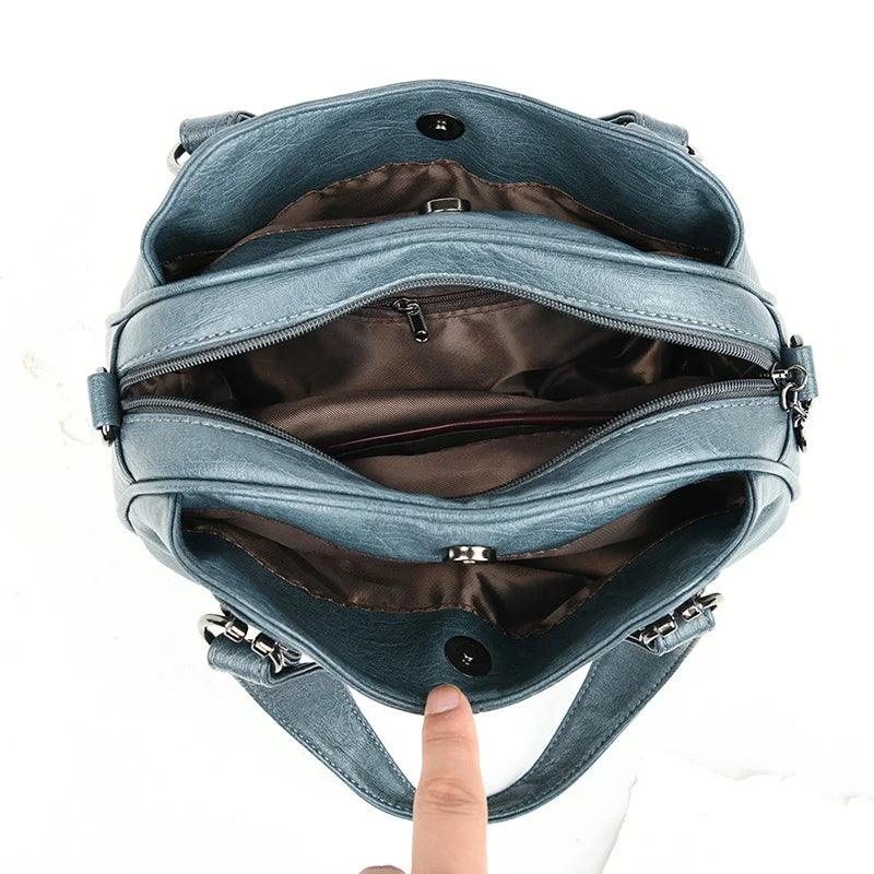 Bolsa Feminina de Couro Legítimo Safira SF847