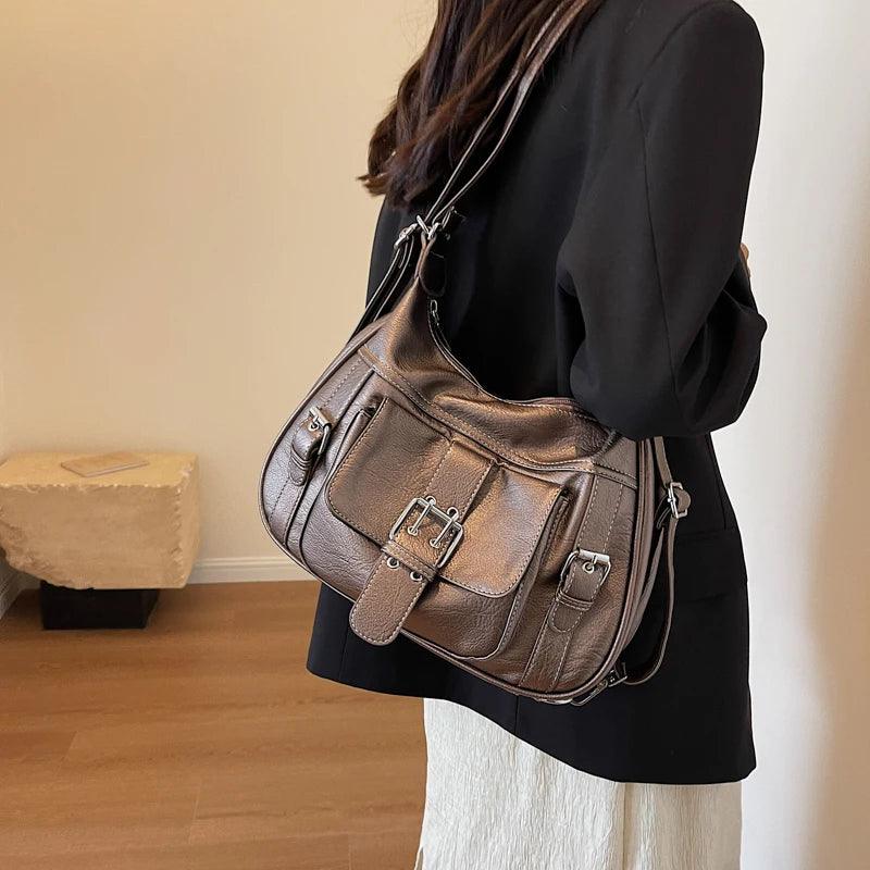 Bolsa Feminina 2 em 1 de Couro Legítimo Safira SF326