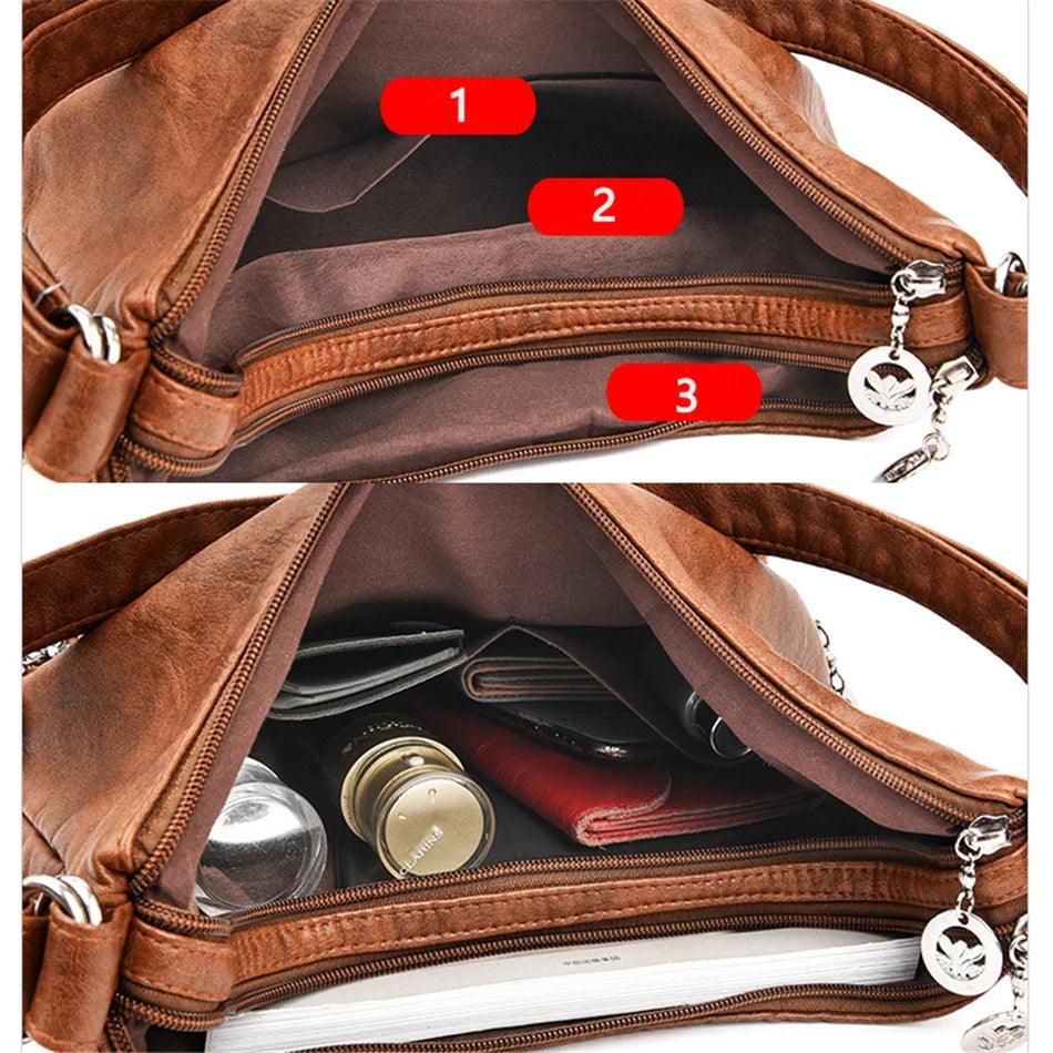 Bolsa Feminina de Couro Legítimo Safira SF482