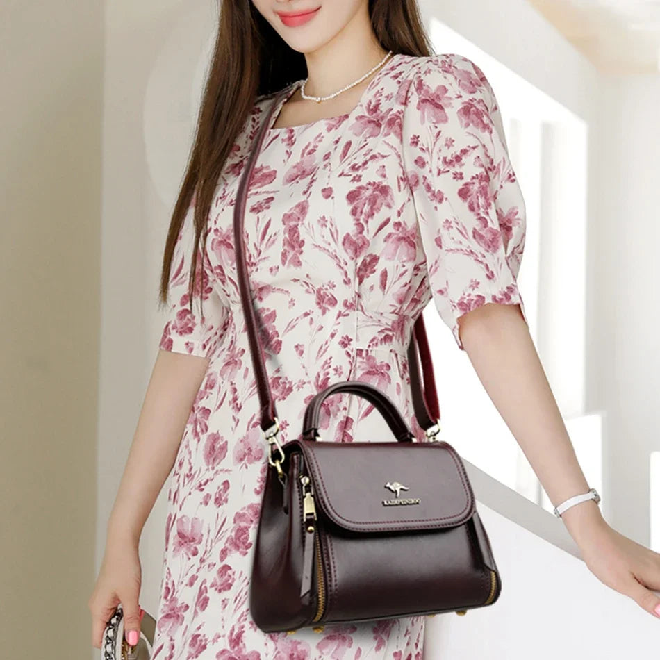 Bolsa Feminina de Couro Legítimo Safira SF834
