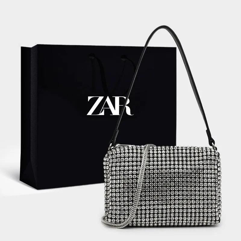 Bolsa Feminina de Poliéster Cravejado Safira SF413