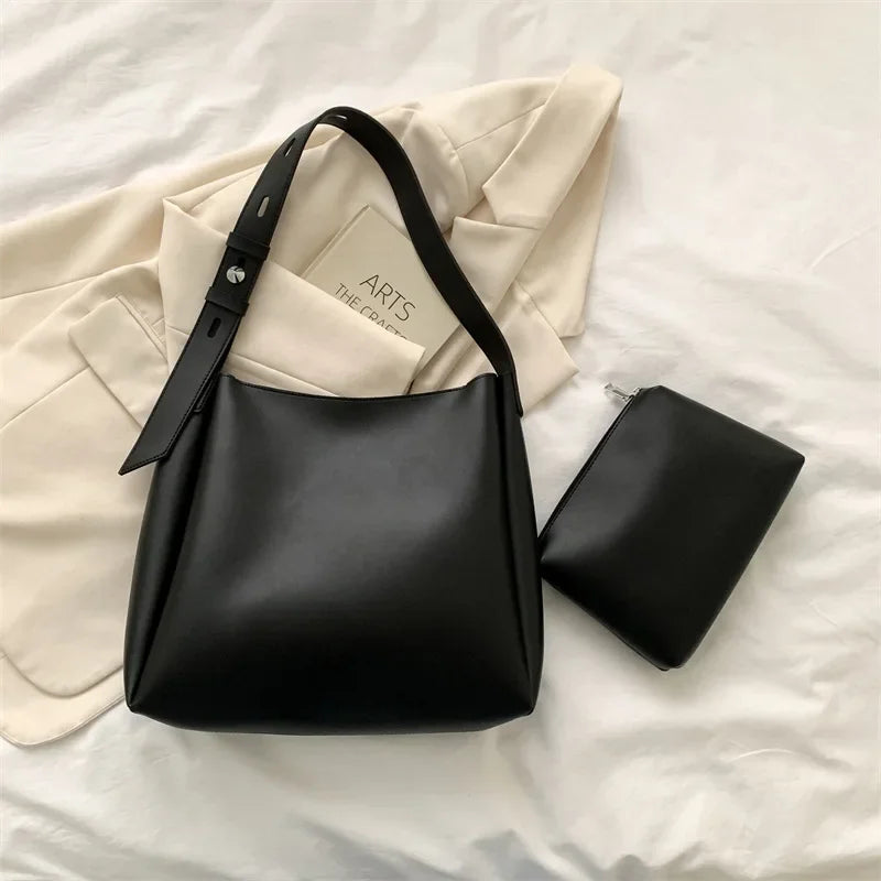 Bolsa em Couro Legítimo + Necessaire Safira SF582