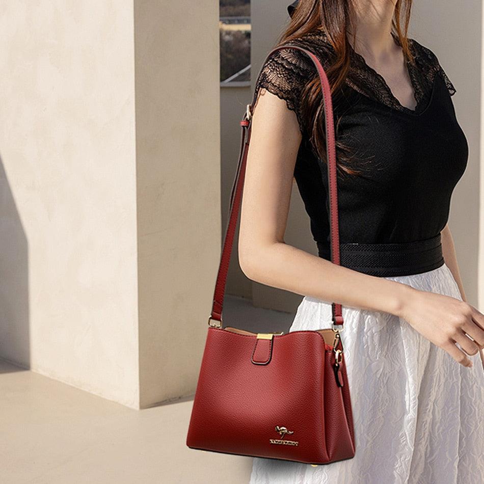 Bolsa Feminina de Couro Legítimo Safira SF729