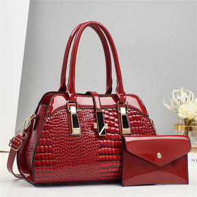 Kit com Bolsa e Carteira em Couro Legítimo Safira SF573